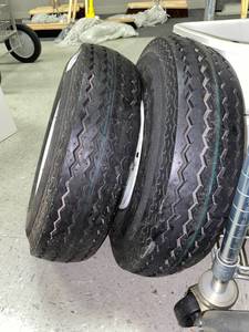 lot 485 image: New Trailer Tire Size 5.70 x 8 5 bolt Qty 2
