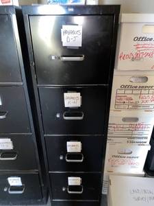 lot 597 image: Black 4- Drawer File Cabinet