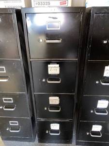 lot 598 image: Black 4- Drawer File Cabinet