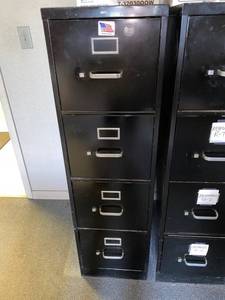 lot 599 image: Black 4- Drawer File Cabinet