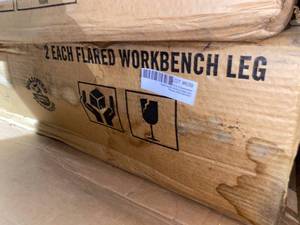 lot 639 image: Pair of Grey Flares Workbench Legs