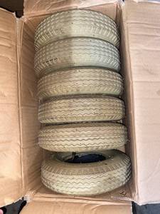 lot 644 image: White Tires with Tubes  2.802.50-4  ( 6 Total)