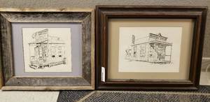 lot 594 image: 2 Framed Wall Artworks
