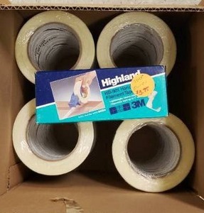 lot 186 image: Case of Tartan Filament Tape 34 ( 48 rolls total) with Filament Tape Dispenser