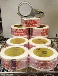 lot 191 image: Lot of Broken Seal Tape (9 rolls total) and Tape Dispenser