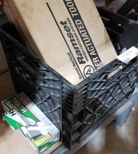 lot 816 image: Ramset power actuated tool with case and fasteners and trash bags