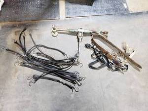 lot 874 image: Misc lot of Straping tiedowns and ratcheting chain binder