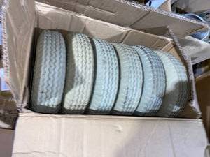 lot 650 image: White Tires with Tubes  2.802.50-4  ( 8 Total)