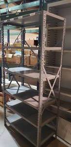 lot 777 image: Gray Metal Shelf with 6 Shelves W36 x D18 x H72 Approx.