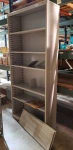 lot 778 image: Tennsco Shelving W38 x D12 x H84, Cream Color