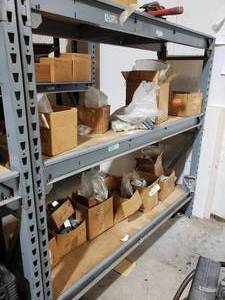 lot 809 image: Gray  Shelving W61 x D24 H60 Approx. with Wood Shelves