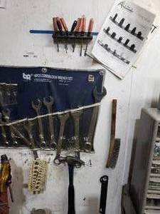 lot 805 image: tools on wall
