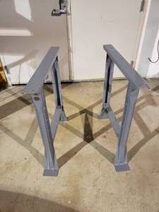 lot 637 image: Pair of Grey Flares Workbench Legs