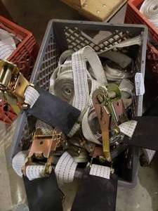 lot 631 image: Box of 2 Ratchet with Hooks, Misc. Length of Straps, No Hook on Straps