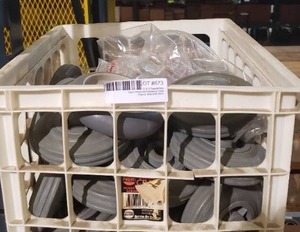 lot 673 image: Grey Rubber Wheels with Bearings, Plastic Hub 12537.5-50