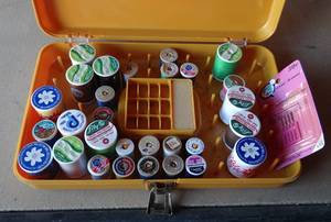 lot 62 image: ASSORTMENT OF SEWING SUPPLIES IN CASE