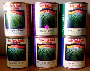 lot 132 image: Safe-Trek Foods (6 TIN LOT) Preppers Emergency Survival Food