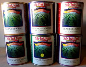 lot 138 image: Safe-Trek Foods (6 TIN LOT) Preppers Emergency Survival Food