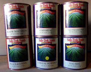 lot 140 image: Safe-Trek Foods (6 TIN LOT) Preppers Emergency Survival Food