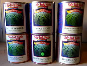 lot 141 image: Safe-Trek Foods (6 TIN LOT) Preppers Emergency Survival Food