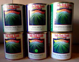 lot 142 image: Safe-Trek Foods (6 TIN LOT) Preppers Emergency Survival Food