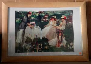 lot 158 image: LARGE PRINT IN WOOD FRAME