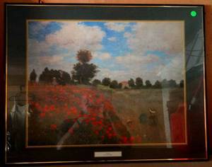 lot 163 image: POPPIES BY CLAUDE MONET PRINT - BEAUTIFULLY MATTED AND FRAMED UNDER GLASS