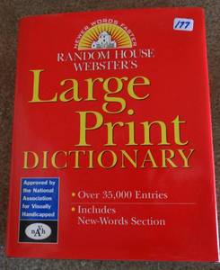 lot 177 image: LARGE HARDBACK BOOK OF LARGE PRINT DICTIONARY BY RANDOM HOUSE WEBSTERS