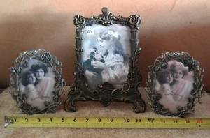 lot 211 image: Lot of Ornate Metal Frames - (1) 5 x 7 (2) 3 x 5