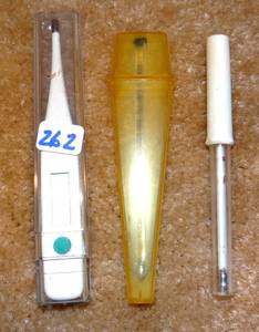 lot 262 image: THREE VINTAGE THERMOMETERS