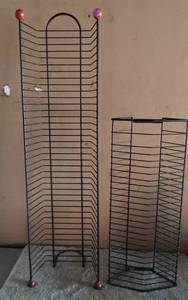 lot 102 image: PAIR OF CDDVD STORAGE RACKS - STAND UP OR WALL HANGER