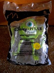 lot 124 image: DISNEY PIXAR McDONALDS MIKE WAZOWSKI TOY #5 2005 NEW IN PACKAGE