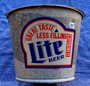 lot 308 image: VERY COOL MILLER LITE STEEL BEER BUCKET