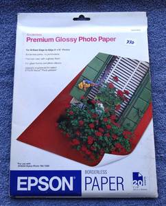 lot 330 image: UNOPENED PACK - EPSON PREMIUM GLOSSY PHOTO PAPER (20 SHEETS - 8 X 10)