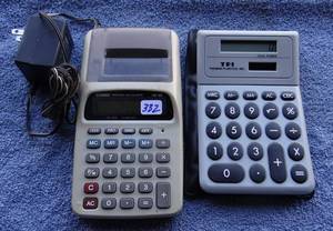 lot 332 image: Casio HR-8B Portable Printing Calculator 10-Digit LCD (ebay $19) & 1 Solar Calculator