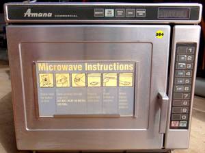 lot 364 image: Amana RC17S2 Commercial Microwave HD Stainless Steel 208-230V 20A 1700 Watts - BIG $$$