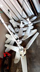 lot 366 image: COMMERCIAL METAL CEILING FANS - JUST PULLED FROM WORKING WAREHOUSE