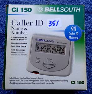 lot 351 image: BELL SOUTH CI 150 CALLER ID - STORES UP TO 90 NAMES AND NUMBERS