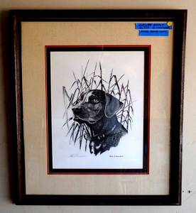 lot 3 image: Renowned Wildlife Artist ELTON J LOUVIERE (deceased 2014) hand signed print under double mat and glass.