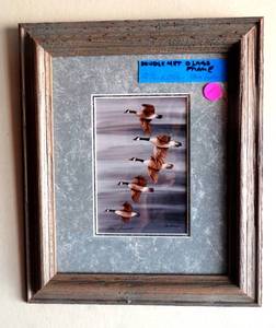 lot 11 image: VINTAGE STEVE LEONARDI FRAMED MATTED GEESE PRINTS SIGNED WILDLIFE GRAPHICS
