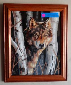 lot 13 image: Amazing vintage Paint by Numbers Lone Wolf - great colors