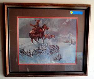 lot 19 image: Incredible Hand Signed and numbered print by legendary western artist R Kleinfelder #376500