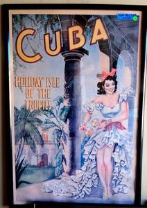 lot 21 image: Vintage CUBA Travel Poster - Holiday Isle of the Tropics
