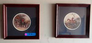 lot 43 image: Victorian Hunting Scenes - This is for (2) Beautifully framed and mounted Hunting Scenes under glass in wood frame