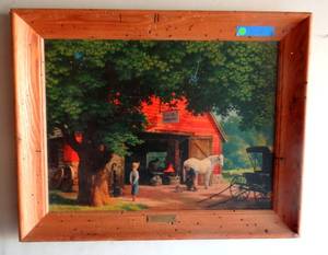 lot 53 image: HORSE AND BUGGY DAYS by PAUL DETLEFSON with custom nameplate - $$$