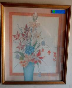 lot 54 image: GLORIA ERIKSEN Floral Print - (check comps)