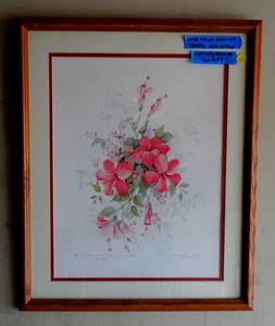 lot 63 image: CAROL HOLDING Watercolor - Bermuda Hibiscus & Covalita - Signed and numbered 82250