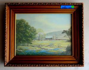 lot 66 image: NELSON RHODES - Renowned Texas Artist - Personalized Hand Signed Print of Blue Bonnets
