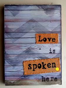 lot 80 image: Cute Love Is Spoken Here Wall Hanger measures 13 12 x 18