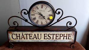 lot 93 image: Ornate metal Chateau Estephe Mantle Clock